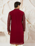 Men's Maroon Georgette Zari With Sequins Worked Kurta